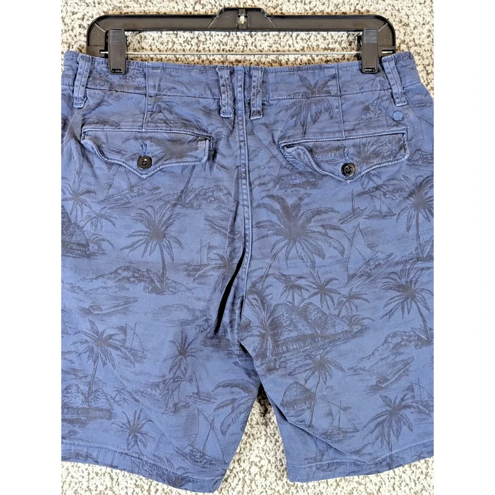 Lucky Brand Tropical Theme Chino Shorts Mens‎ 32 Blue Casual Golf Hike Outdoors